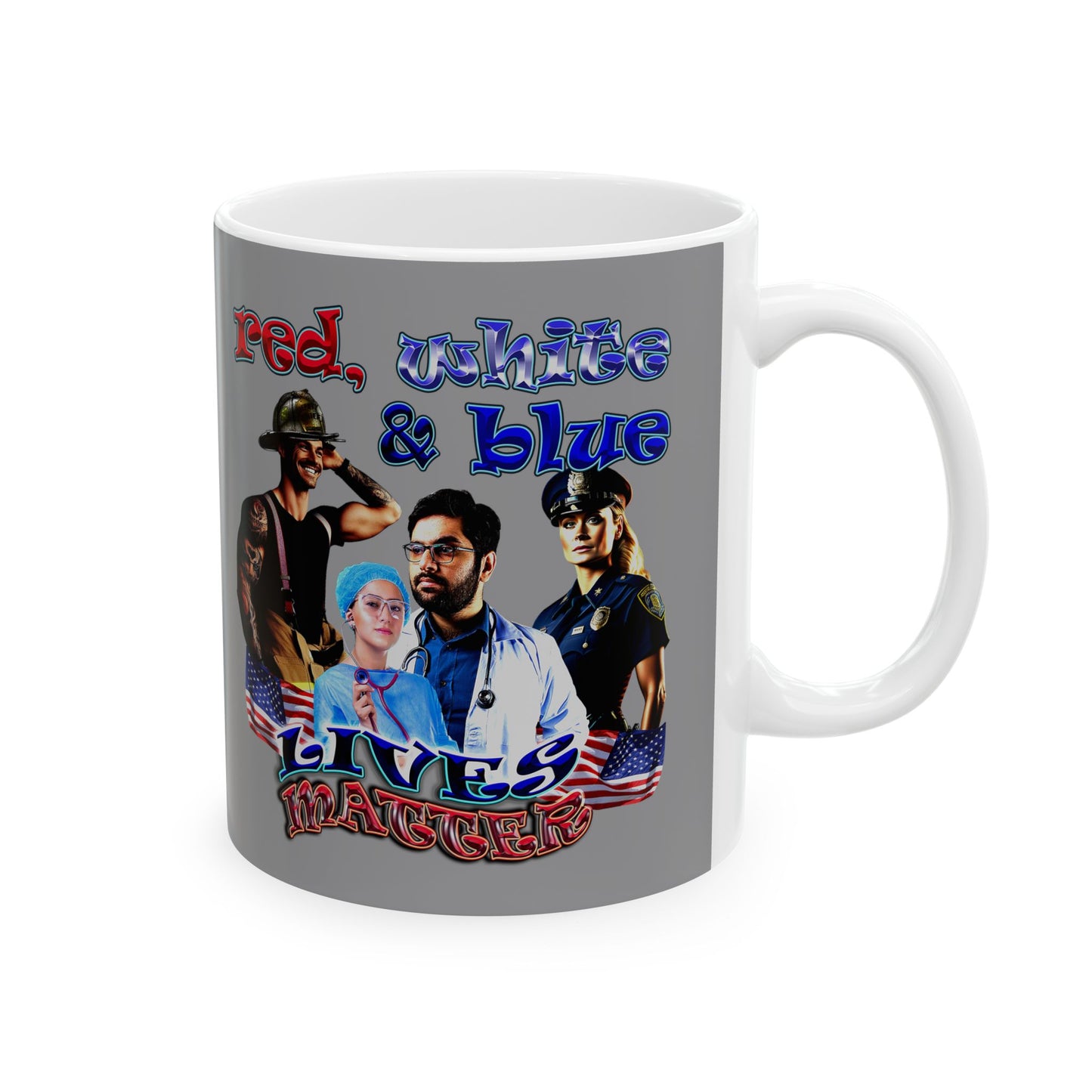 rw&b lives matter - White Mug (grey)