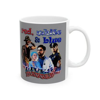 rw&b lives matter - White Mug (grey)
