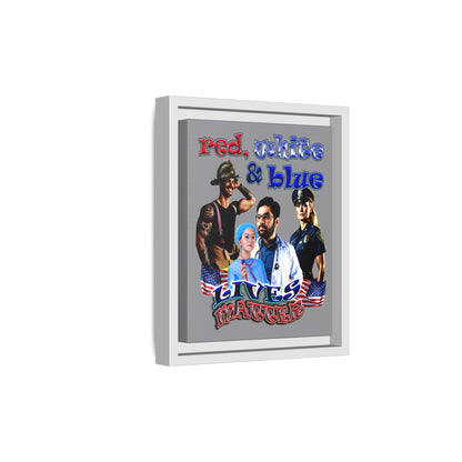 rw&b lives matter - framed canvas art (grey)