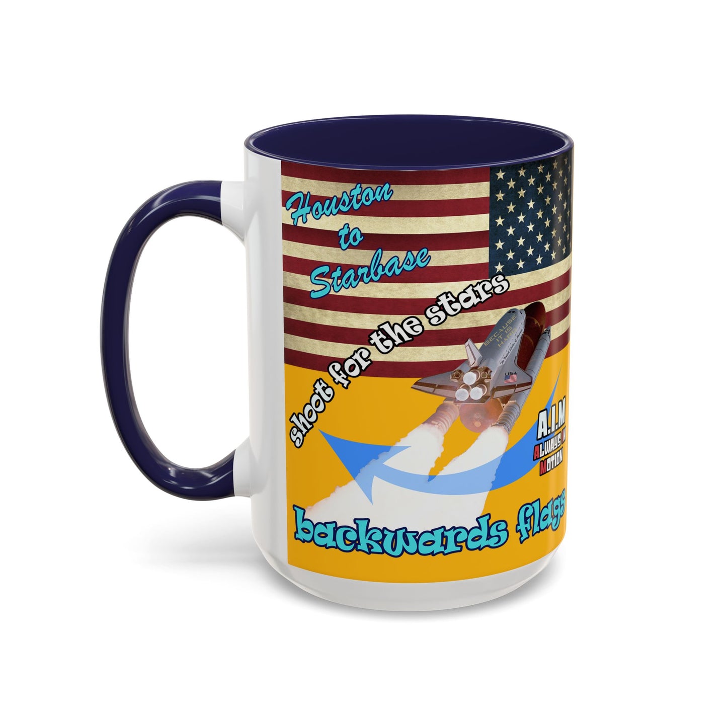 shoot for the stars - Accent Mug (yellow)