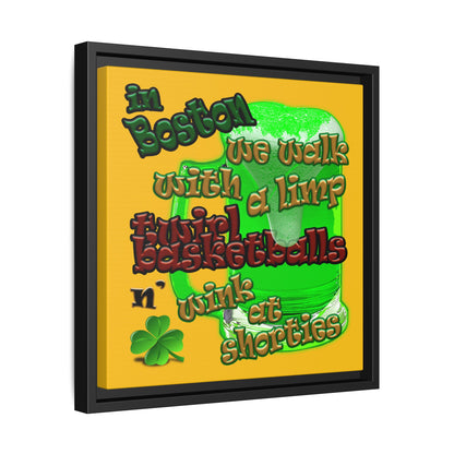 celtics logo - framed canvas art (yellow)