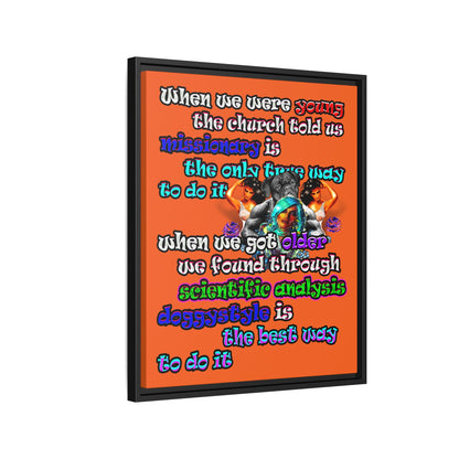 doggystyle - framed canvas art (orange)