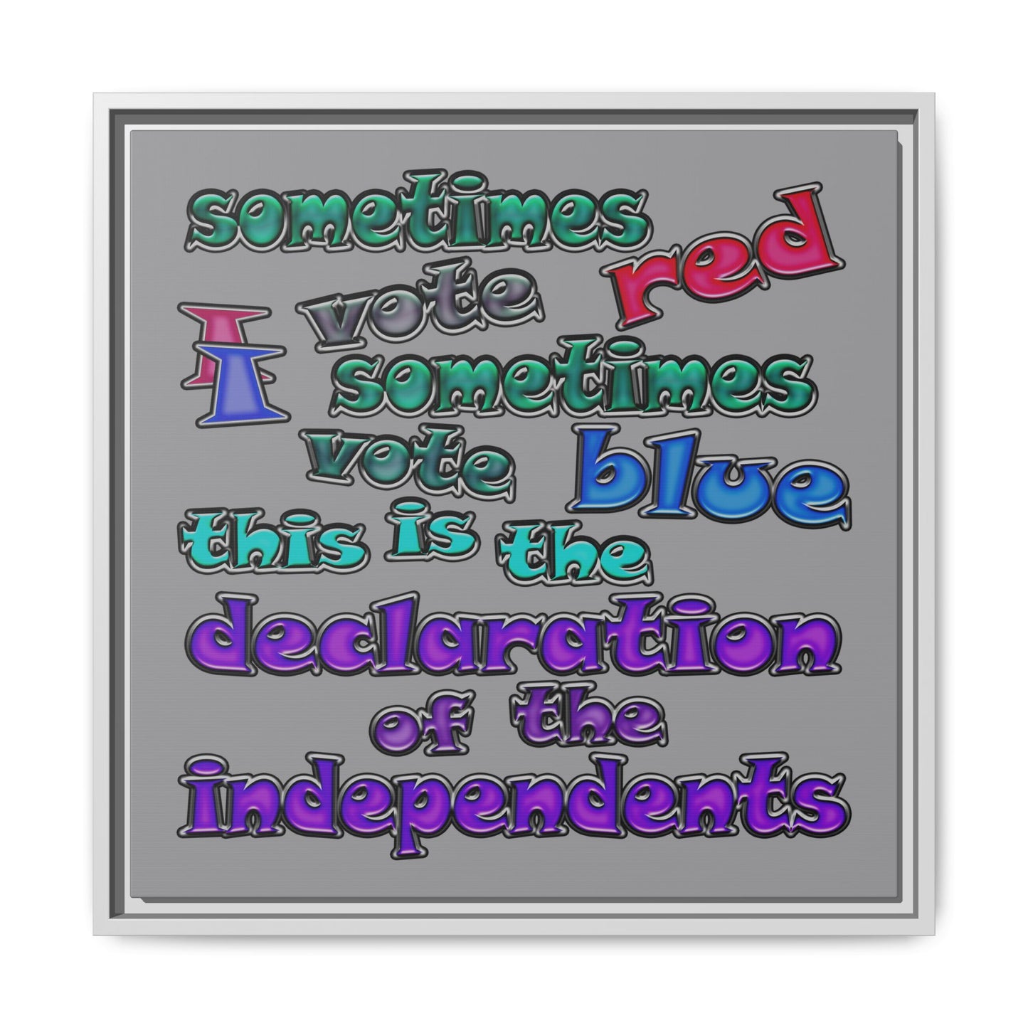 declaration of the independents - framed canvas art (grey)