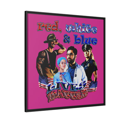 rw&b lives matter - framed canvas art (pink)