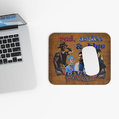 rw&b lives matter - Mouse Pad (Rectangle) (brown papyrus)