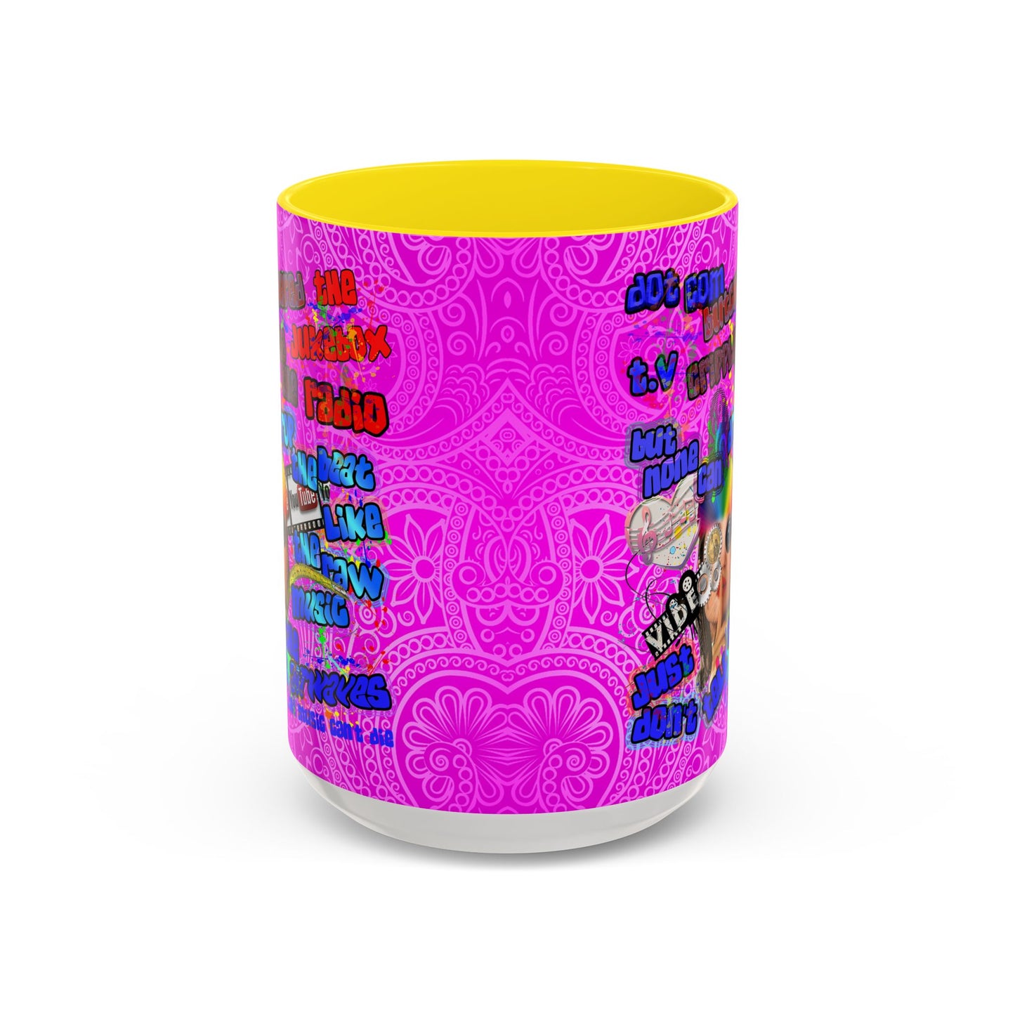 drop the beat - Accent Mug (pink swirl)