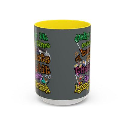 the bum's shit - Accent Mug (dark grey)