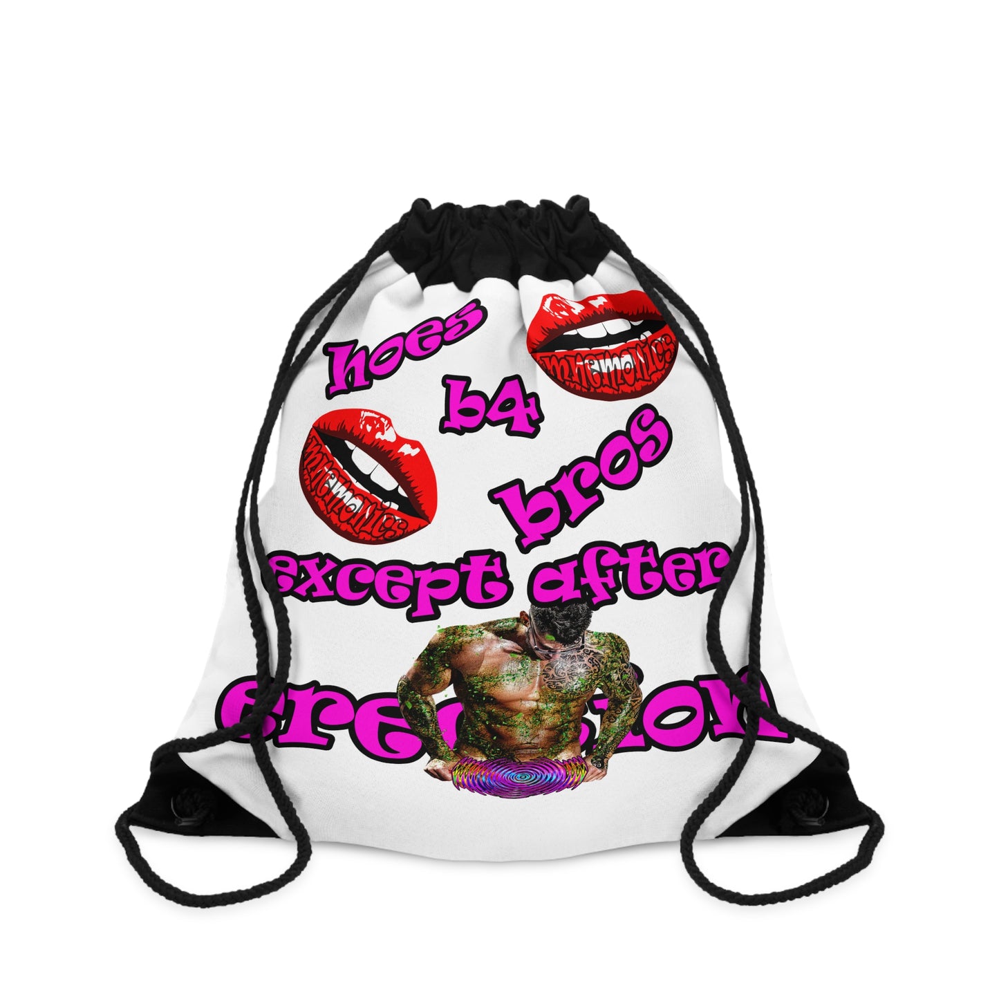 hoes b4 bros - Drawstring Bag (white)