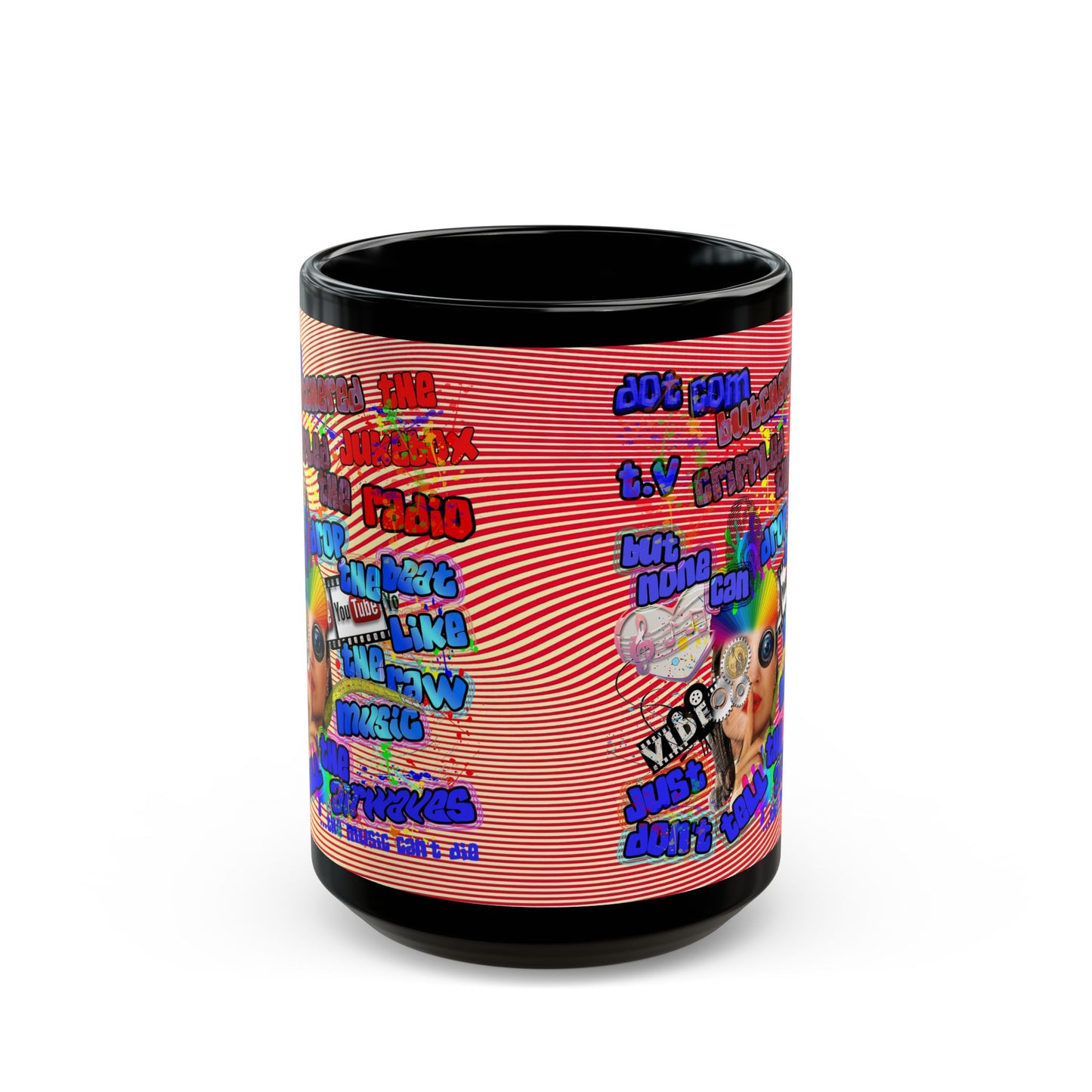 drop the beat - Black Mug (yellow-orange wave)