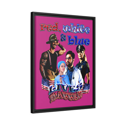 rw&b lives matter - framed canvas art (pink)