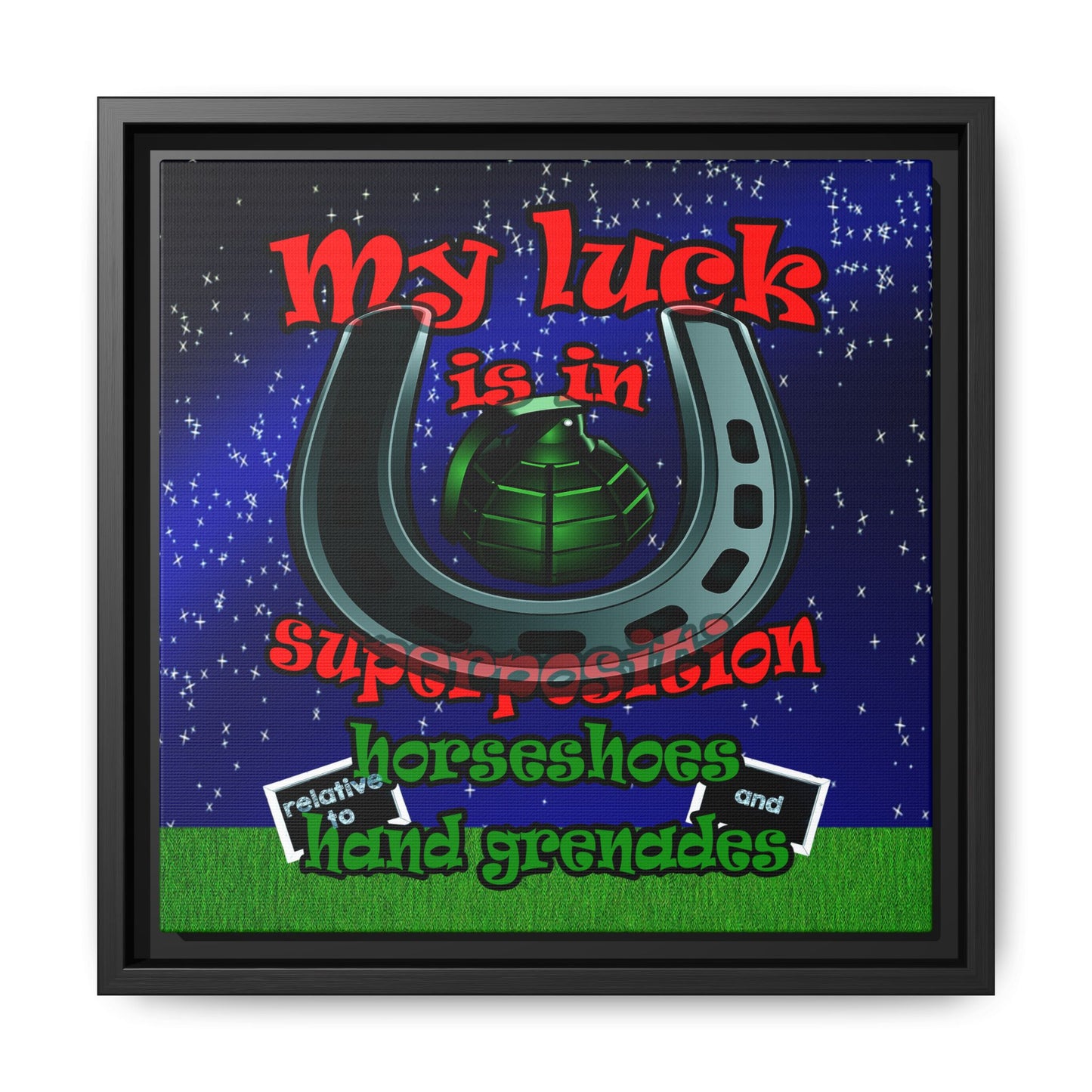 my luck - framed canvas art ('snoops' background)