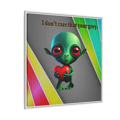 I don't care that your grey - framed canvas art (rainbow split)