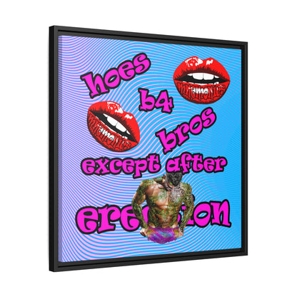 hoes b4 bros - framed canvas art (light blue-purple wave)