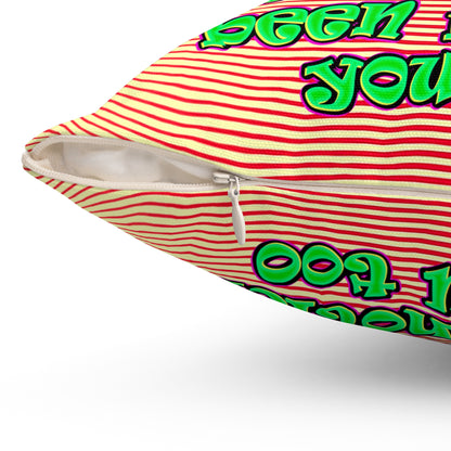 noticed you noticing - Spun Polyester Square Pillow - (yellow-orange wave)