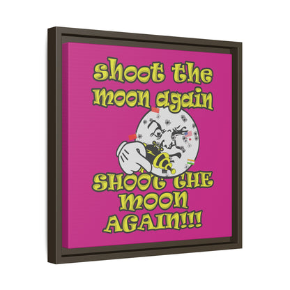 shoot the moon again - framed canvas art (pink)