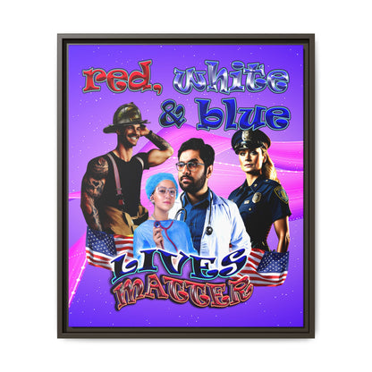 rw&b lives matter - framed canvas art (purple-pink wave)