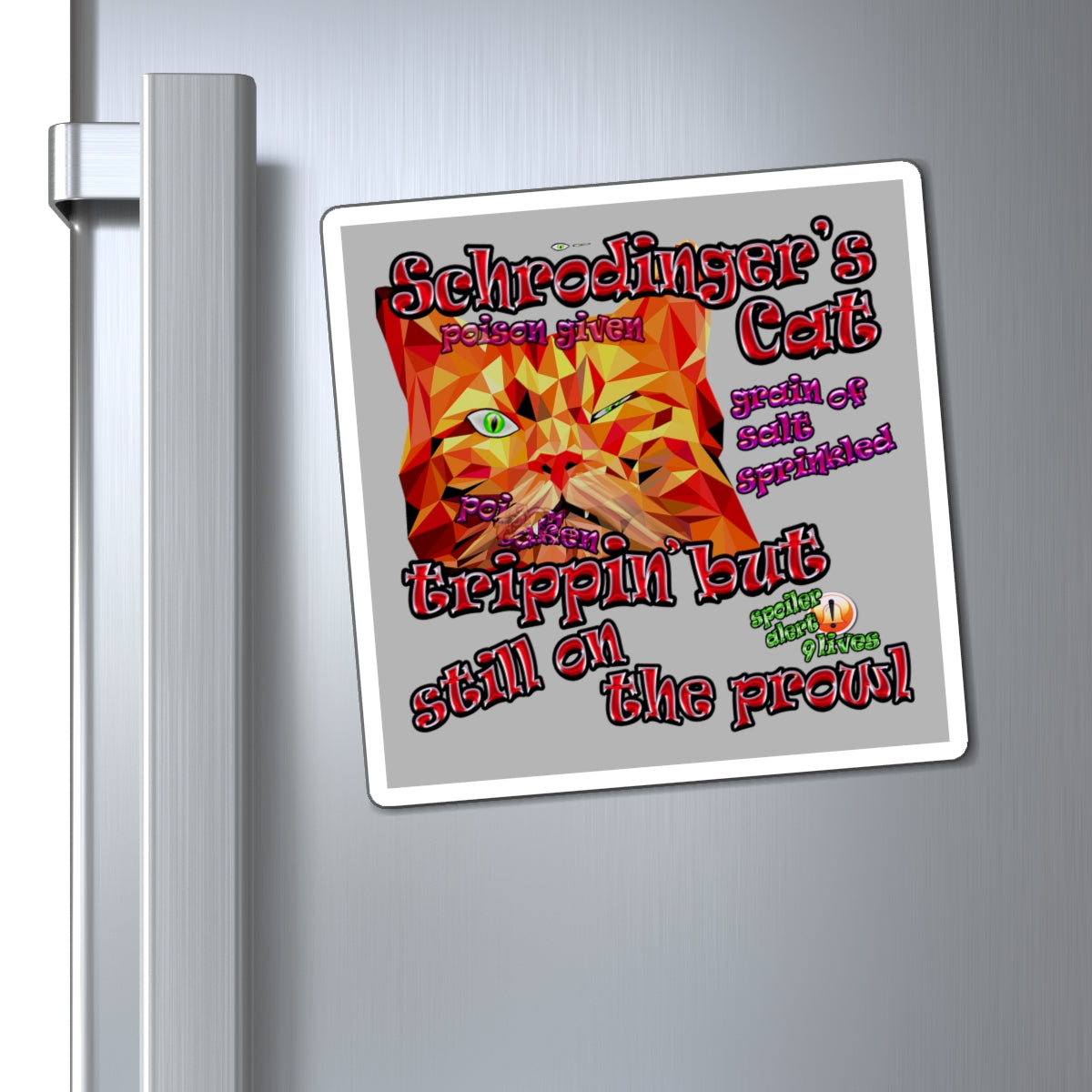 schrodinger's cat - Magnets - (light grey)