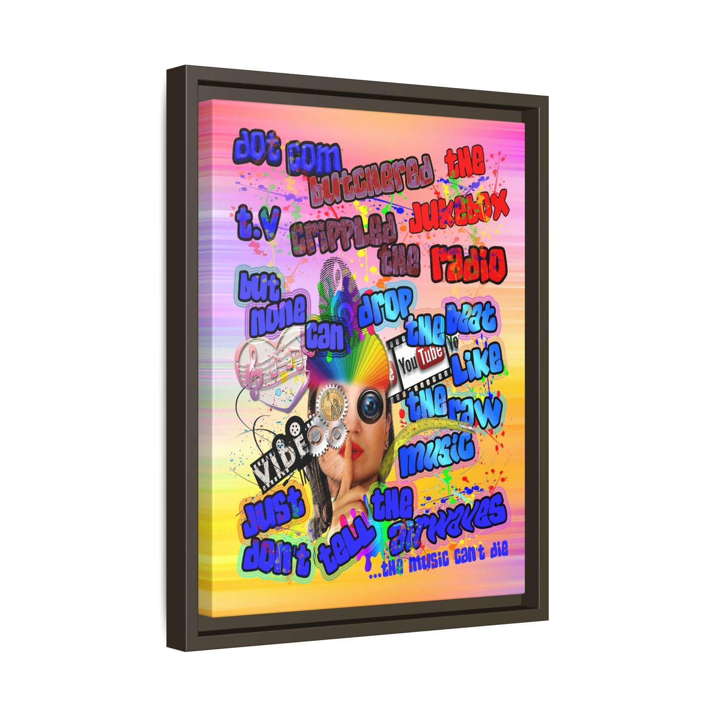 drop the beat - framed canvas art (color blur)
