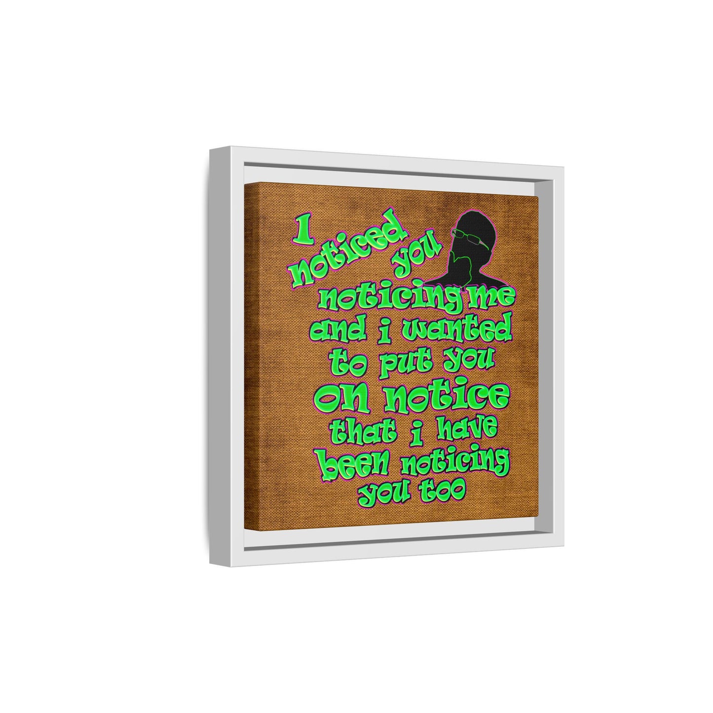noticed you noticing - framed canvas art (brown papyrus)