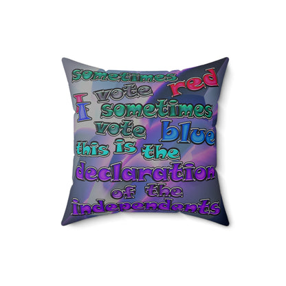 declaration of the independents - Spun Polyester Square Pillow - (grey-pink wave)