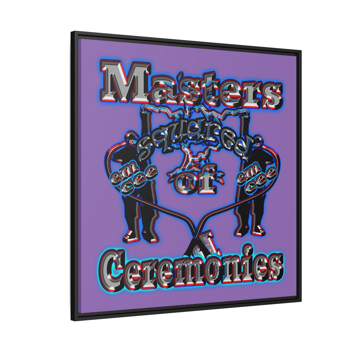 em cee squared - framed canvas art (light purple)