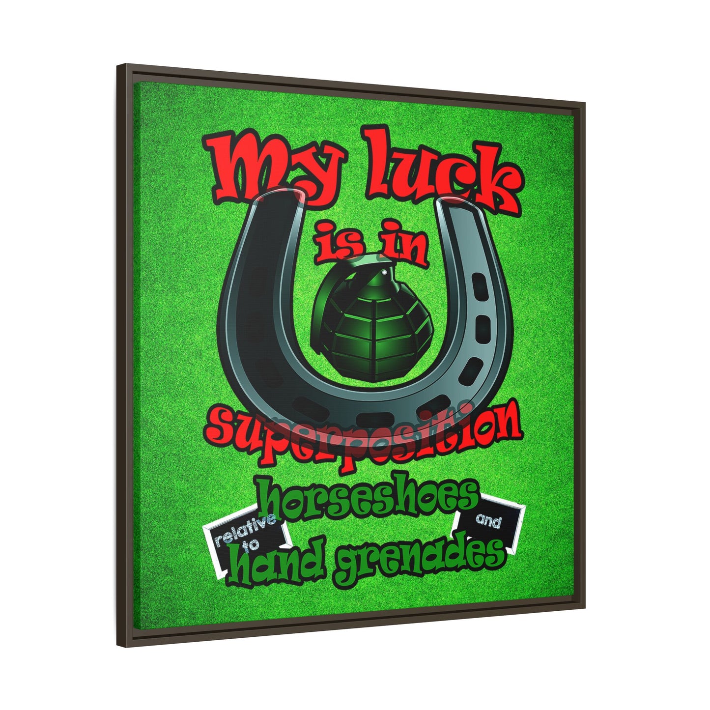my luck - framed canvas art (green turf)