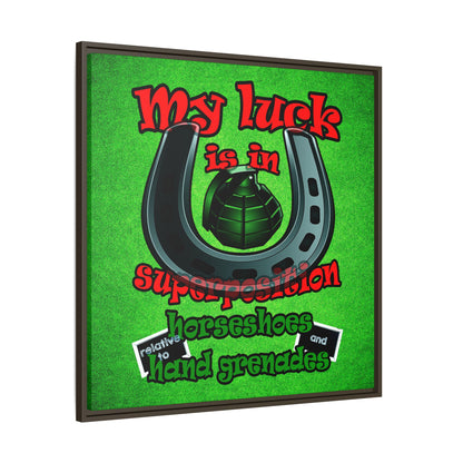 my luck - framed canvas art (green turf)