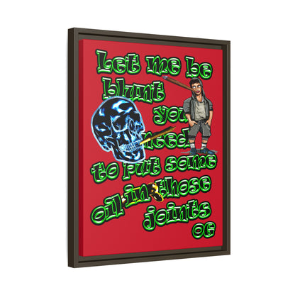 og - framed canvas art (dark red)