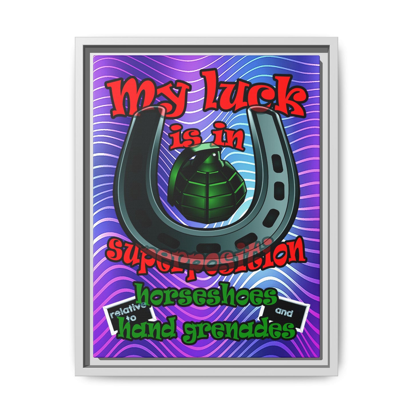 my luck - framed canvas art (purple wave)