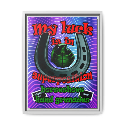 my luck - framed canvas art (purple wave)