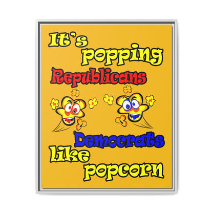 popping like popcorn - framed canvas art (yellow)