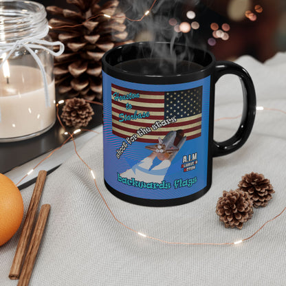 shoot for the stars - Black Mug (light blue-purple wave)