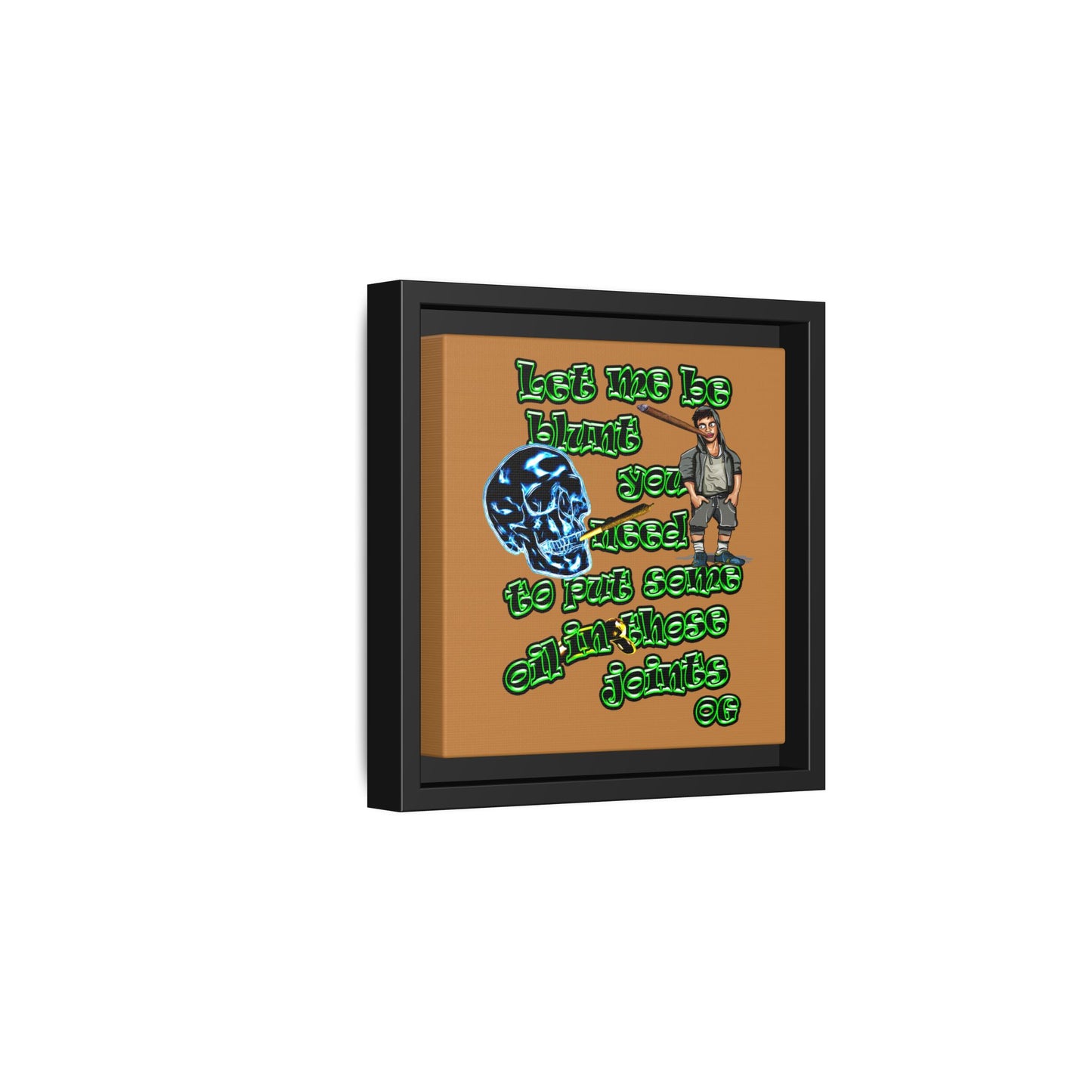 og - framed canvas art (light brown)