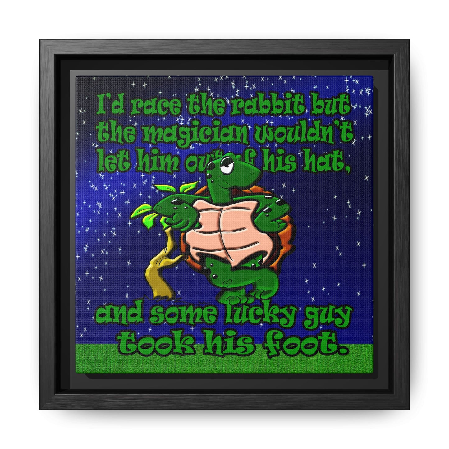 turtle race - framed canvas art ('snoops' background)