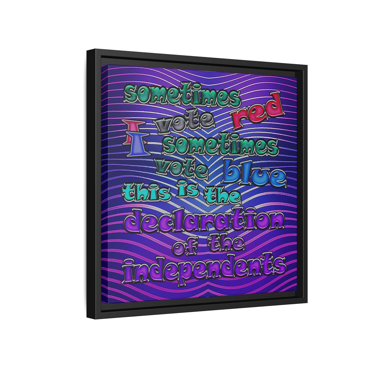 declaration of the independents - framed canvas art (purple wave)