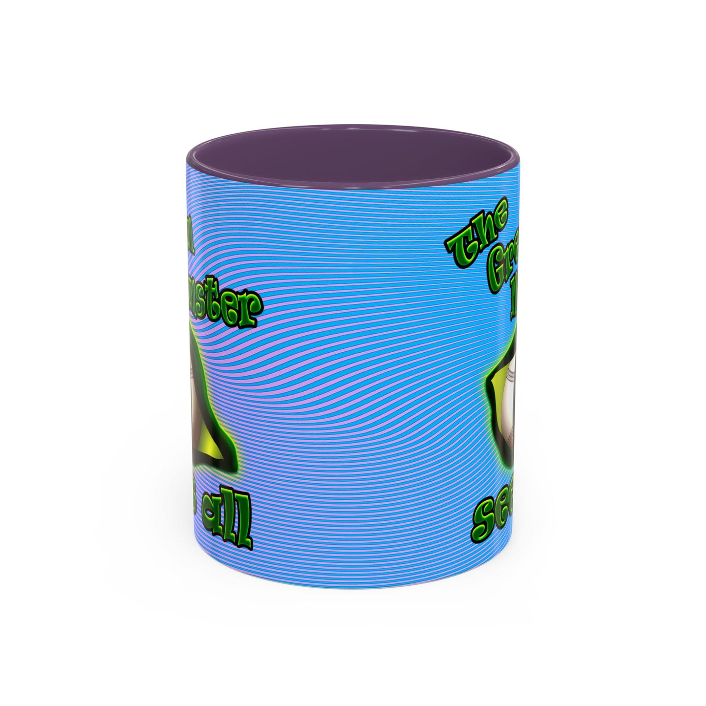 green monster - Accent Mug (light blue-purple wave)
