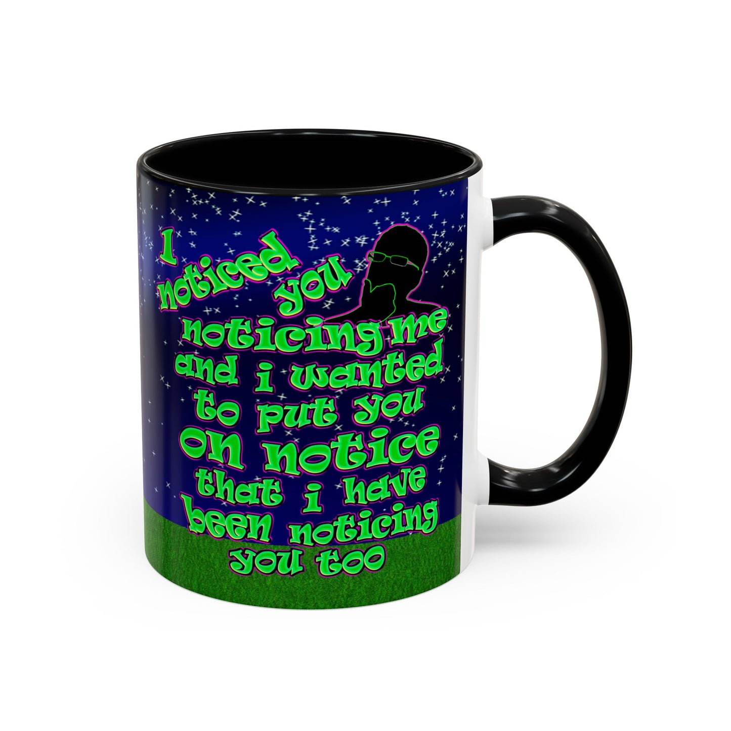 noticed you noticing - Accent Mug ('snoops' background)