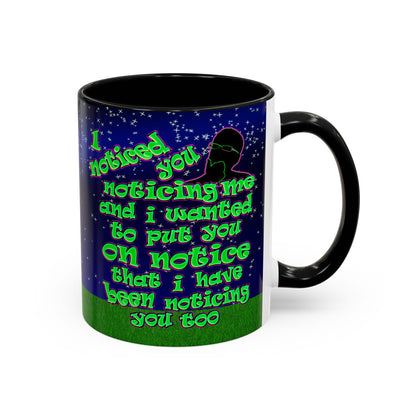 noticed you noticing - Accent Mug ('snoops' background)