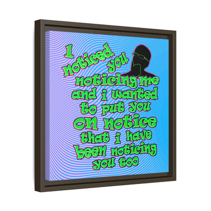 noticed you noticing - framed canvas art (light blue-purple wave)