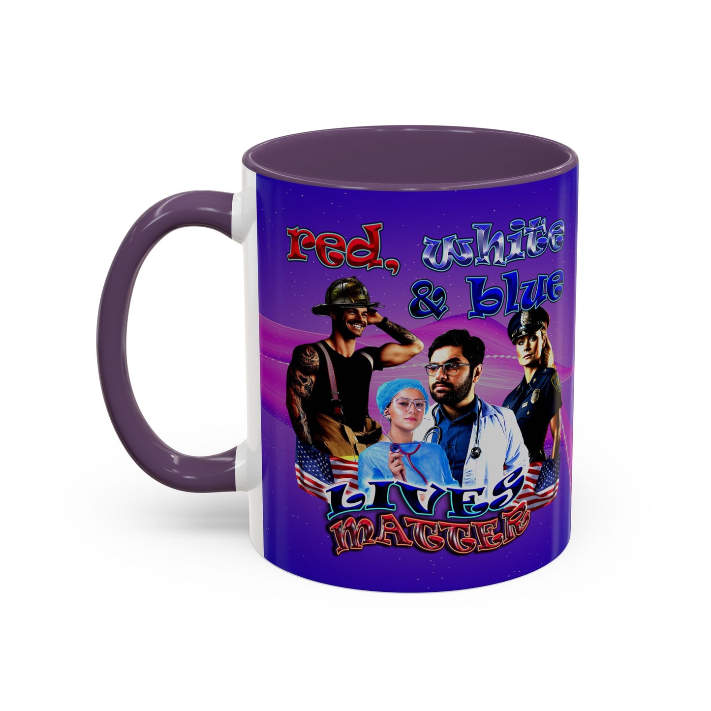 rw&b lives matter - Accent Mug (purple-pink wave)