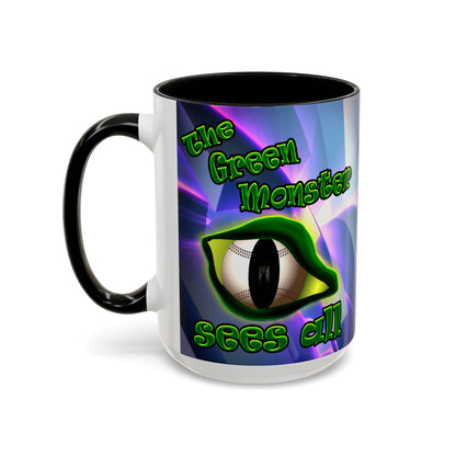 green monster - Accent Mug (grey-pink wave)