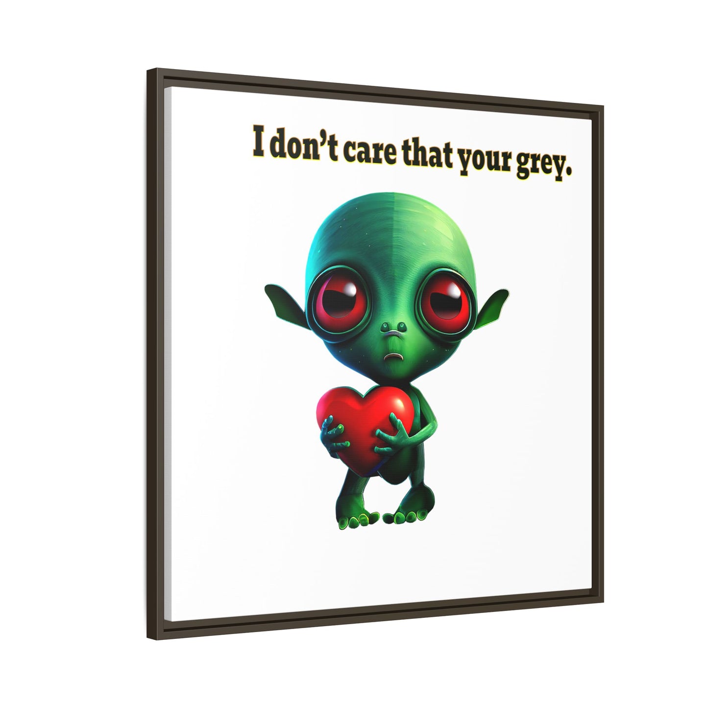 I don't care that your grey - framed canvas art (white)