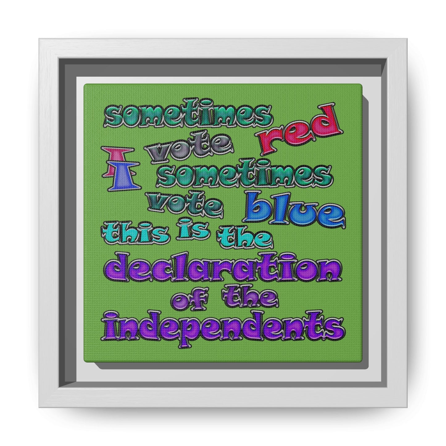 declaration of the independents - framed canvas art (green)