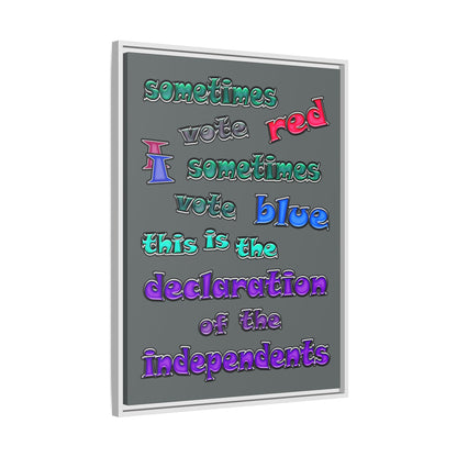 declaration of the independents - framed canvas art (dark grey)