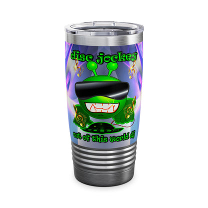 disc jockey - Ringneck Tumbler, 20oz (grey-pink wave)