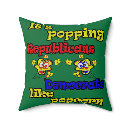 popping like popcorn - Faux Suede Square Pillow - (dark green)