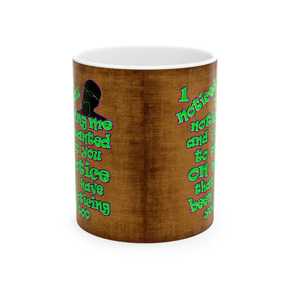 noticed you noticing - White Mug (brown papyrus)