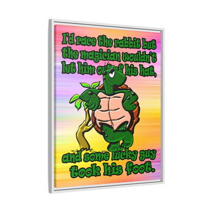 turtle race - framed canvas art (color blur)