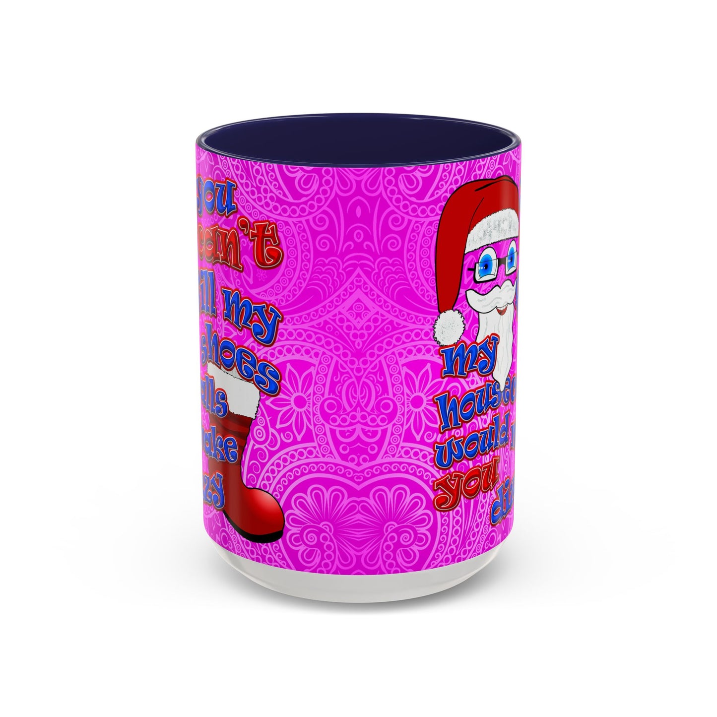 santa's shoes - Accent Mug (pink swirl)