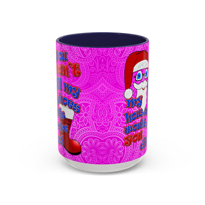 santa's shoes - Accent Mug (pink swirl)